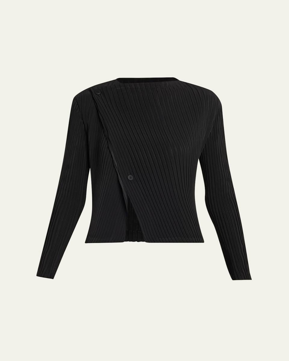Shadow Study Pleats Solid Cardigan